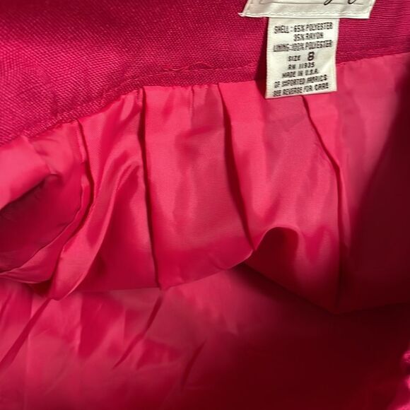 WORTHINGTON Pleated Dressy Shorts Skirtlike Fully Lined Size 8 Vintage Fushia - Picture 7 of 8